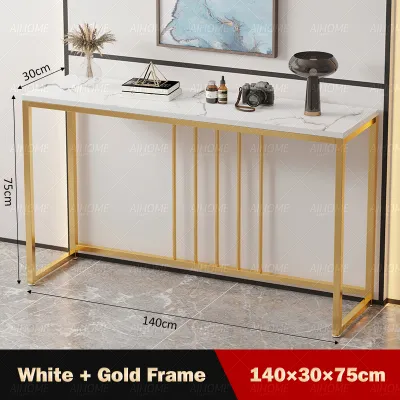 Console Table Scratch-proof Long Bar Table Side Table Iron Shelf Storage Table Meja Bar Konsol Table Meja Konsol