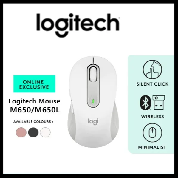 【Hot sellers】 Logitech M650 M650L Wireless Bluetooth Silent Mouse Office Laptop Sensor Technology AdvancedOptical