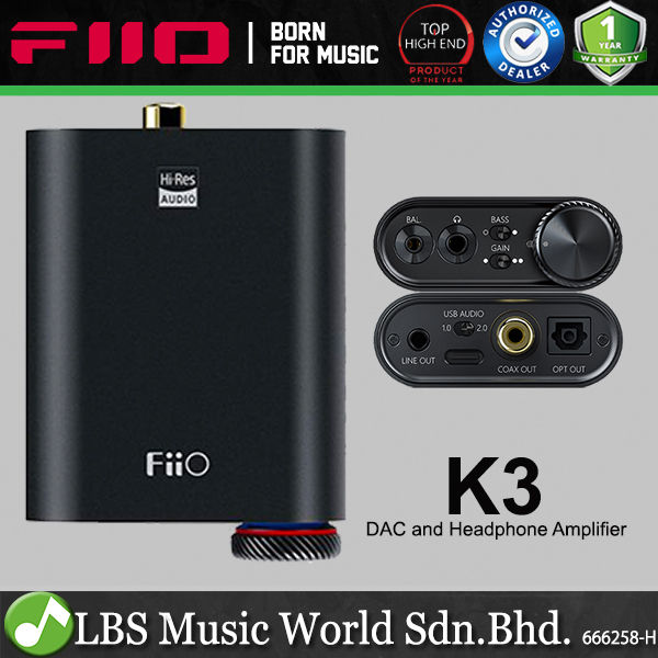 FiiO K3 Portable Headphone Amplifier and USB-C DAC Amp (New