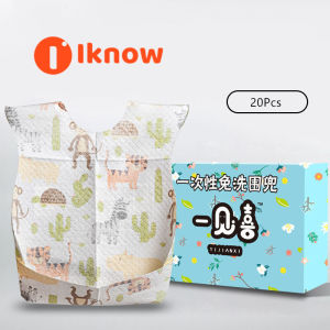 I know 20Pcs Disposable Waterproof Baby Bibs Burp Cloths Toddler Kids Adjustable Feeding Apron Saliva Bandana
