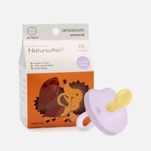 Natursutten Natural Rubber Butterfly Orthodontic Pacifier Lavender Dreams | Baby Newborn Soother Puting Bohong Bayi Anti Jongang Lembut 宝宝婴儿安抚奶嘴