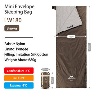 Naturehike LW180 Sleeping Bag Portable Camping Outdoor Hiking Ultralight Comfortable Spliced Sleeping Bag