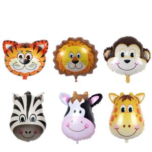 1pc Jungle Safari Animal Face Foil Balloon Kids Toy Birthday Party Decorations Garland