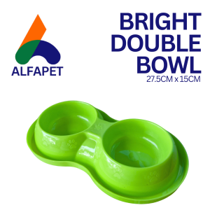 Bright double bowl Tempat makan dan minum kucing anjing Bright double bowl