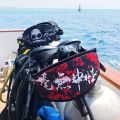 Scuba Mask Strap Cover Neoprene Diving Mask Strap Wrapper for Snorkel Mask with Hook and Loop Fastener Diving Flag Pattern and CCR Pattern Reversible Two Sides. 