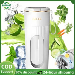 【HOSPORT】340ml Portable Juicer Juicer Bottle Rechargeable Mini Electric Juicer 14 Blades Juice Extractor for Home Office Travel【1-3 days delivery】