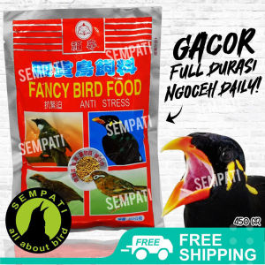 SEMPATI Pakan Fancy Bird Food Anti Stress 450 Gram Voer Pur Fancy Birdfood Makanan Burung Cucak Rowo Hwamei Wambi Poksay Beo Pakan Burung Ocehan