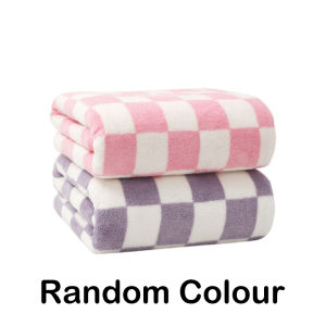 Big Plaid Coral Velvet Bath Towel Bath Spa Wrap Gym Super Absorbent High-Quality Towel 70x140cm
