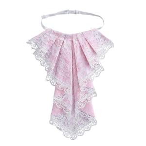 Courtstyle Lace Drape Removable Collar Jabot Neckwear Decorative Collar for Punk Styling Formal Event Neckpiece