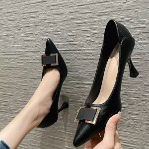 🇲🇾Ready Stock Women High Heel Soft Leather Comfortable Shoe/Raya Kasut