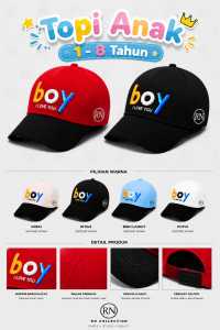 Topi Anak Baseball Laki laki dan Perempuan Bordir BOY