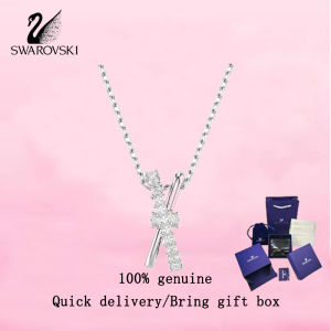 💎 Swarovski 💎 Womens fashion necklace S925 Sterling Silver Mixed Cut Twisted White Diamond 5689723 Hyperbola Pendant Necklace Valentines Day gift Birthday gift