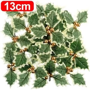 2เมตรประดิษฐ์ฮอลลี่ใบสีแดงเบอร์รี่เถาคริสต์มาสหวาย DIY พวงมาลัยคริสต์มาสต้นไม้แขวนเครื่องประดับตกแต่งบ้านพวงหรีด