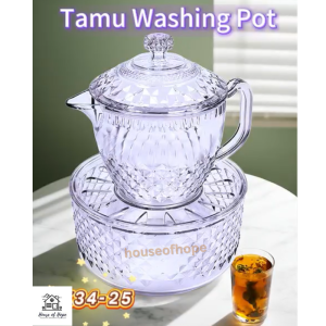 [SG Ready Stock]LAVA TAMU CRYSTAL HAND WASHING POT WITH TRAY I 1.2 L I BPA FREE
