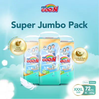 [NEW PACKAGING][CARTON] GOON Premium Mommy Kiss Pants Super Jumbo Pack M162/ L132/ XL120/ XXL102/ XXXL72