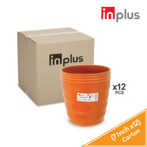 INPLUS CARTON DEAL 12Pcs/Pack 3.54.2567 Inch Plastic Round Flower PotPasu Pokok BungaI-551552553554555-12
