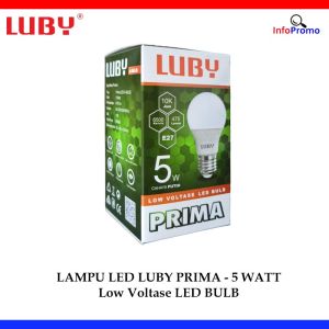 Bohlam Lampu LED Luby Prima 5 Watt Cahaya Putih Low Voltase A-Bulb SNI