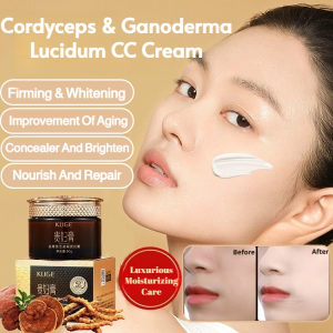 Cordyceps Face Cream Tone-Up CC Cream Herbal Brightening Moisturizer Hydrating Tone-Up Treatment Concealing Properties Lightweight Moisturizer for Flawless Bare-Face Look