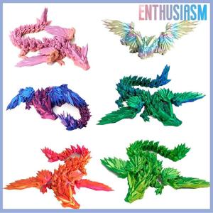 【Enthusiasm】🌟🌟【Hot Sale】🎈 3D Printed Feilong Living Room Ornaments Multi-jointed Movable Dragon With Wings Tabletop Home Decoration