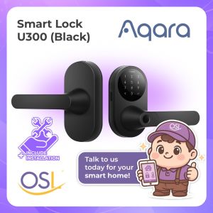 【FREE Installation】AQARA Smart Door Lock U300 BLACK - Matter over Thread Support - Global Version - 2 Years Warranty