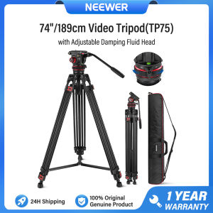 NEEWER 74"/189cm Video Tripod with Fluid Head QR Plate for DJI RS Gimbals Manfrotto TP75