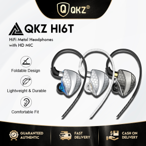 [NEW]QKZ Hi6T Wired Earphones Ear Hanging Earphones Metal Earbuds Wire Controlled Subwoofer Headphones Running Live with 3.5mm Bend Plug Microphone Volume Control (White)