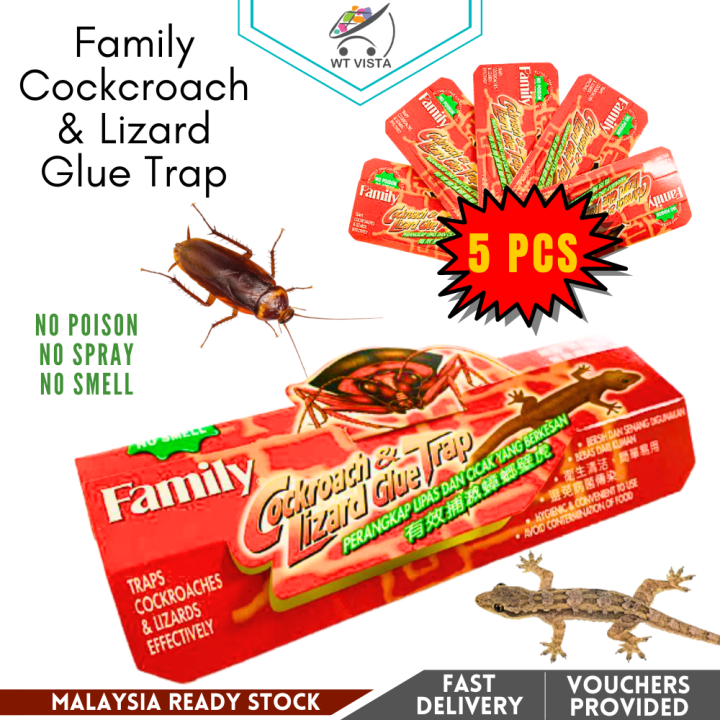 Family Lizard Glue Trap 5PCS Cockcroach Roach Bait Trap Perangkap