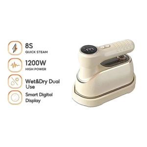 Matari Steam Iron Handheld Foldable Mini Portable 1200W Steam Iron Travel Flat/Hanging Garment Steamer Iron Dry/Wet Ironing Machine