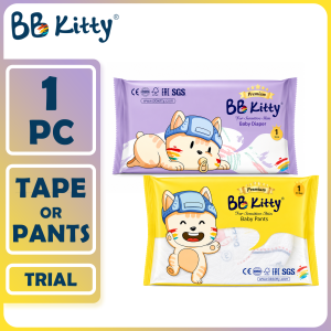 BB Kitty Premium Baby Tape Diapers & Pants Trial Pack | Travel Friendly | Easy to Carry