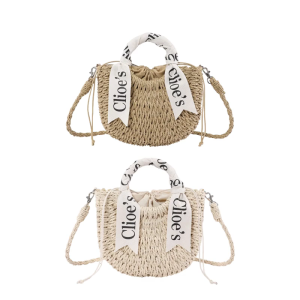 Straw Clutch Purse for Women Small Shoulder Crossbody Bag Beach Purse Woven Handbag Semi Circle Straw Bag