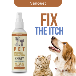 Nanovet Pet Antifungal & Antibacteria Wound Spray for Cat and Dog