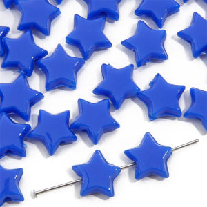 50pcs/Bag Solid Colors Acrylic Star Beads Charm Loose Spacer Beads for Earring Bracelet DIY Jewelry Craft Making