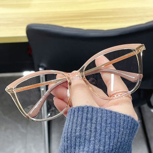 Transparent Anti Radiation Glasses For Women TR Spectacle Frame Cat Eye Shape Anti Blue Light Eyeglasses Lenses Replacement Color-mixed Style