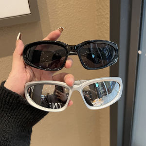 🔥Cc.👍New sunglasses moon rectangular trend sunglasses narrow frame cycling glasses driving sunglasses concave shape retro hip-hop punk neutral sunglasses