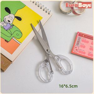E.B. DIY Stainless Steel Scissors Transparent Craft Scissor Stationery School Office Supplies
