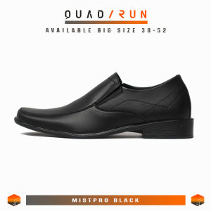QUADRUN Sepatu Formal Pria Gaya Bisnis Rapi Mistpro Black