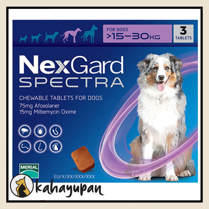 Nexgard Spectra Anti Tick, Flea, Mange and Deworming Chewable for Large ...