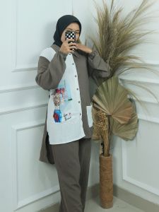 ONESET KOREAN STYLE NAOMI SET CRINKLE APK SABLON BAJU + CELANA M L XL XXL Setelan Remaja Kekinian