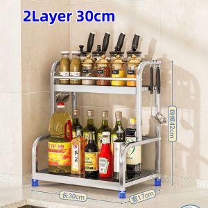 Stainless Steel Spice Rack Seasoning Bottle Rack Kitchen Organizer Storage Rack Rak Condiment Rak Rempah Dapur