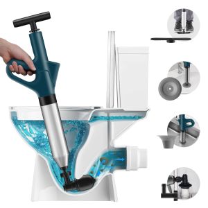 BEST SELLER HIGH AIR PRESSURE PLUNGER PUMP | Stainless Toilet Pump Clog Remover | Unclogging High Pressure Pipe Pump Device | Drain Declogger Toilet | Multifunctional Dredge Plunger For Bathroom & Kitchen Sink | Super Strong Sunction Drain Unblocker Tool