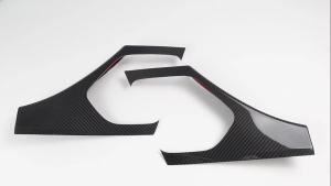 Cornerr 2Pcs Carbon Fiber Car Interior Door Threshold Upper Pillar Panel Trim For Corvette C8 Stingray Z06 Coupe 2020 2021 2022 2023+ 5B9Z4