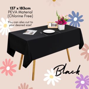 [SG Stock] Disposable Table Cloth 137*183CM Party Birthday Celebration PEVA Table Cover One-Time Use Event Decoration