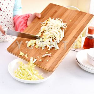 YUANTA เขียงไม้ไผ่ เขียงครัว เขียงไม้เนื้อแข็ง มีหลายขนาด พร้อมจัดส่ง ที่จับโลหะ Bamboo cutting board