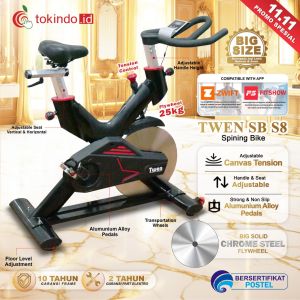 Twen Spin Bike Spinning Bike Indoor Sepeda Statis Fitness S8 Alat Olahraga