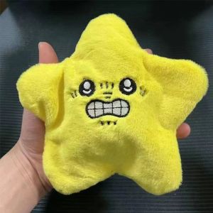 Angry Moving Stars Chiikawa Plush Toy Cute Yellow Pentagonal Heart Expression Stars Plush Soft Kawaii Toys Gifts for Kids