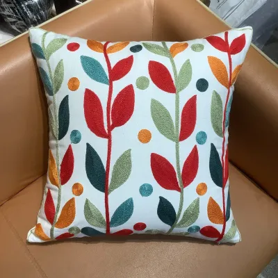 45*45cm Bắc Âu nhà máy và thêu hoa Vỏ Gối Trang trí nội thất khách Sofa phòng bọc gối (không có lõi)