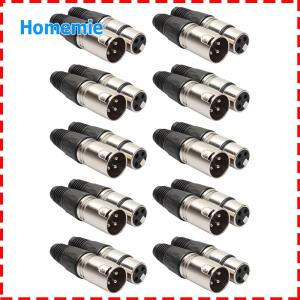 20pcs 3 Pin Microphone Audio Cable Plug 10 Male 10 Female Microphone Plug Audio Microphone Connector for Mixer Amplifier