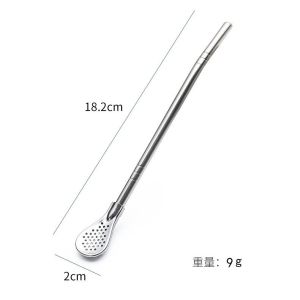 【BUY 1 TAKE 3】Spoon Tea Filter Drinking Straw Yerba Mate Tea Spoon Drinkware Stainless Steel Detachable Reusable Straws Metal Washable Tea Filter Cocktail Drinkware Bar Accessories