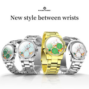 WANCHEN STARSKY นาฬิกาข้อมือผู้หญิง นาฬิกาควอตซ์ กันน้ำ แฟชั่น สายแสตนเลส สไตล์นักธุรกิจ