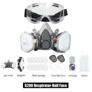 Full Face Gas Mask Respirator For 6800 mask Facepiece Respirator Painting Spraying Organic Vapor Respirator/Gas Mask Breathing Protection Respirators